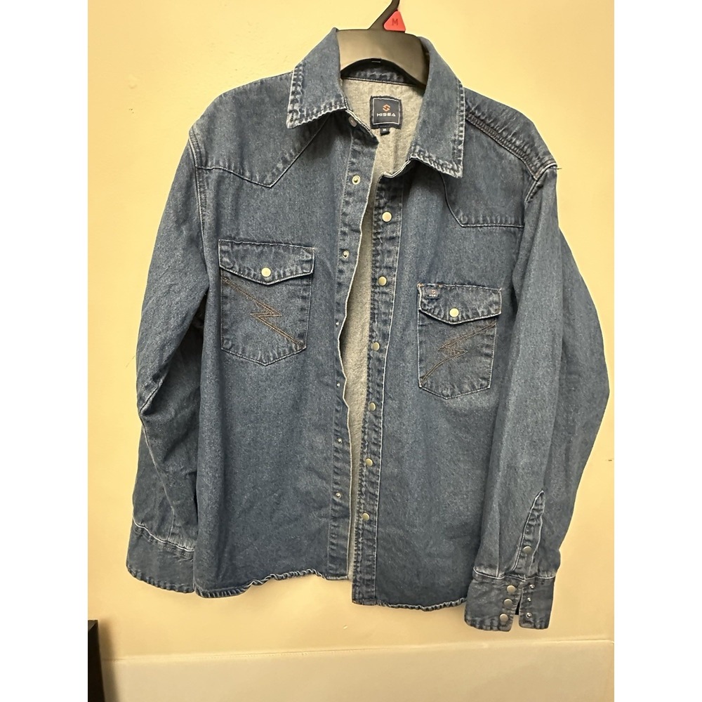 HISEA Men Western Shirt Regular Fit Denim Shirt Long Sleeve Work Shirt Preshrunk